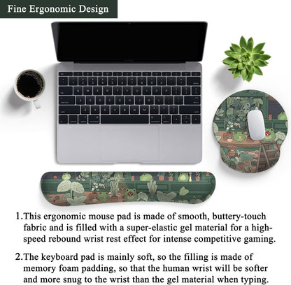 Ghost Book Mousepad with Wrist Rest Halloween Computer Keyboard Mouse Pad Black Cute, Mouse Pad with Wrist Rest for Computer Keyboard, 2 In1 Mousepad with Wrist Support Easy Typing&Relieve Wrist Pai