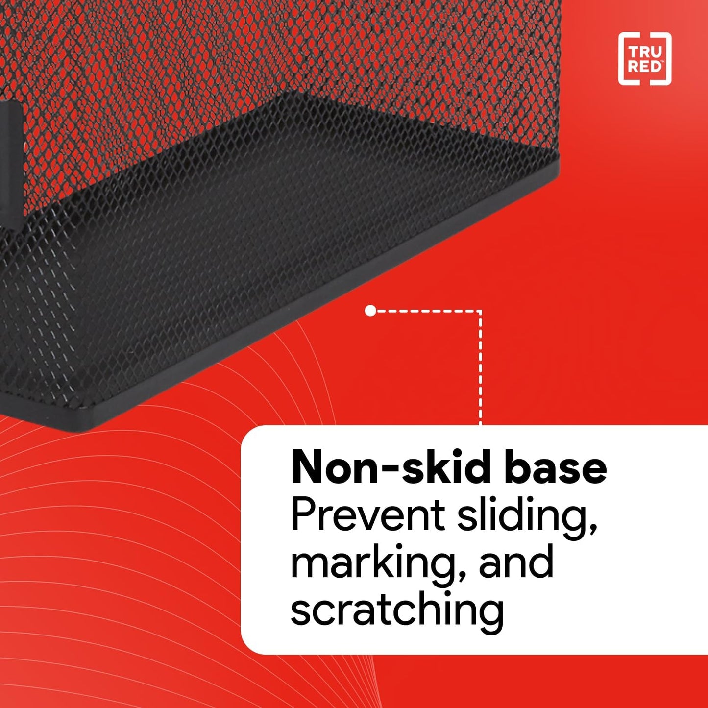 TRU RED Metal Magazine File Organizer, Black – Top‑Loading Desktop File Holder with Handle, Holds Up to 1000 Sheets