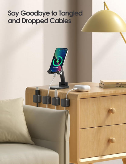 20 Pack Cord Organizer Holder, Strong Adhesive Desk Cable Management Magnetic Easy Open,Organize Phone Charging Cords Wire Holder Organizer Neatly for Home,Office,Car,Desk,Nightstand