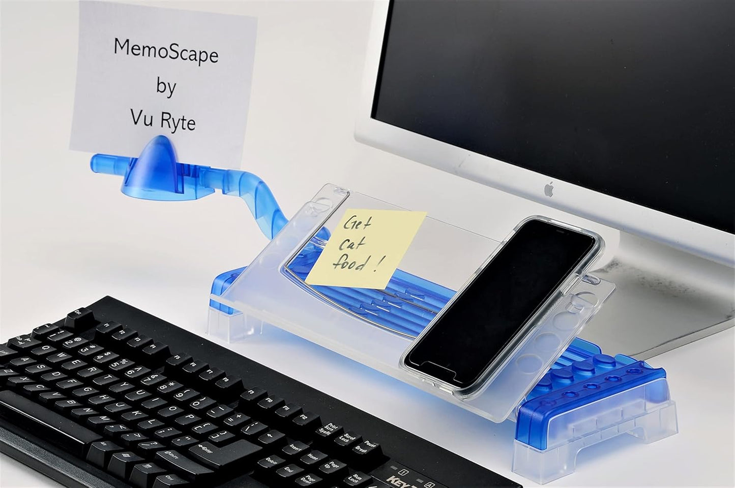 MemoScape Adjustable in-Line Document Holder for Typing | Reduces Neck Strain, Improves Focus, Boosts Desk Organization, and Workflow | Paper Holder Stand for Desk and Home Office - Black (VUR 2060)