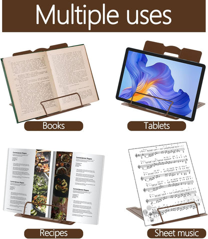 Camelmother Metal Book Holder Adjustable Book Stand for Reading