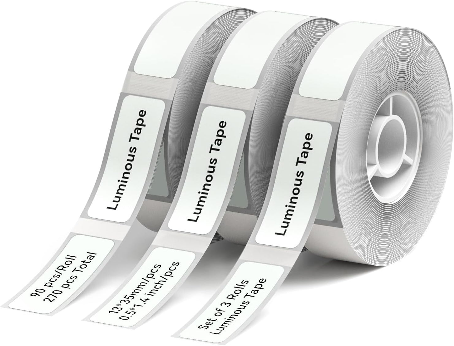 NIIMBOT D11 Label Tape D110 Label Maker Papers 3Rolls Cable Labels, Self-Adhesive Labeling Tape 0.47" X 4.29" (12 X 109mm) Cable Label Refills for Home Office Circuit Box, 195 Labels/3Rolls, White