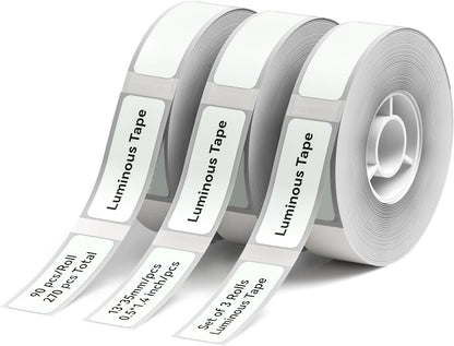 NIIMBOT D11 Label Tape D110 Label Maker Papers 3Rolls Cable Labels, Self-Adhesive Labeling Tape 0.47" X 4.29" (12 X 109mm) Cable Label Refills for Home Office Circuit Box, 195 Labels/3Rolls, White