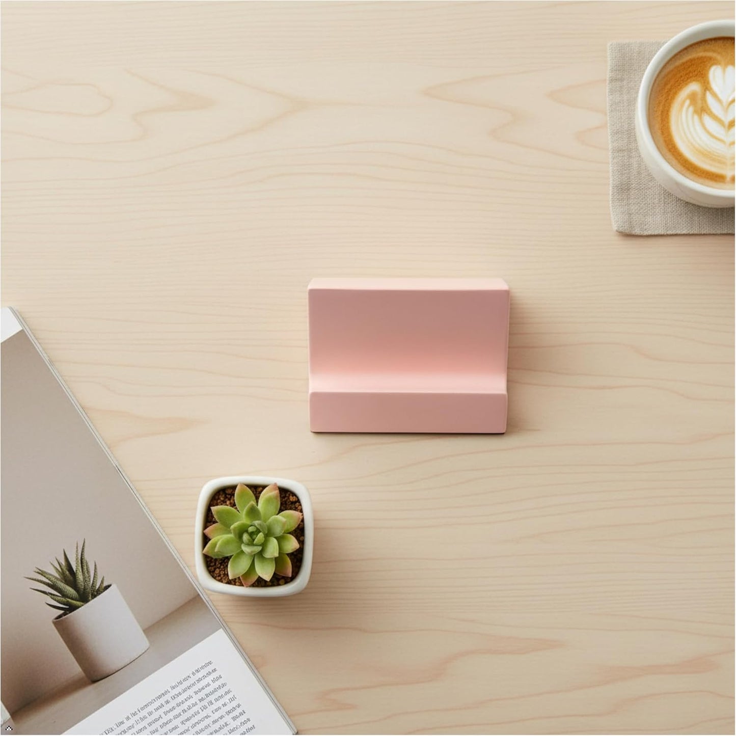 Concrete phone stand, desktop phone stand, multifunctional stand, compatible with iPhone 16/15/14/13/12 smartphones (Ink wash)