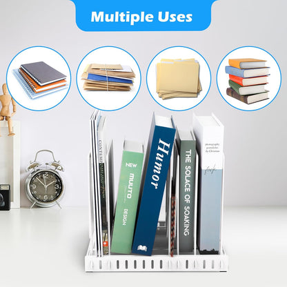 EASEPRES 5 Section Vertical Metal Mesh Desk File Organizer, Spacing Adjustable Upright Desktop Paper Mail Document Magazine Sorter Folder Holder for Workspace Office School Home, Black