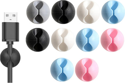 Panda Cable Organizer, Adorable Animal-Shaped Cable Clips, Desk Cable Management Cord Holder for Home and Office, Cute Wire Clips for Headphones, Chargers, USB Cables (4-Pack)