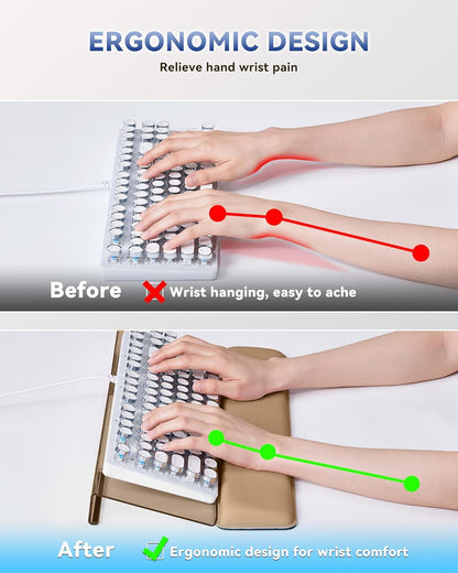 Laborio Computer Keyboard Wrist Rest Stand for Desktop, Keyboard Holder for Easy Typing with Wrist Pad for Office Desk, Home, School (Pink)