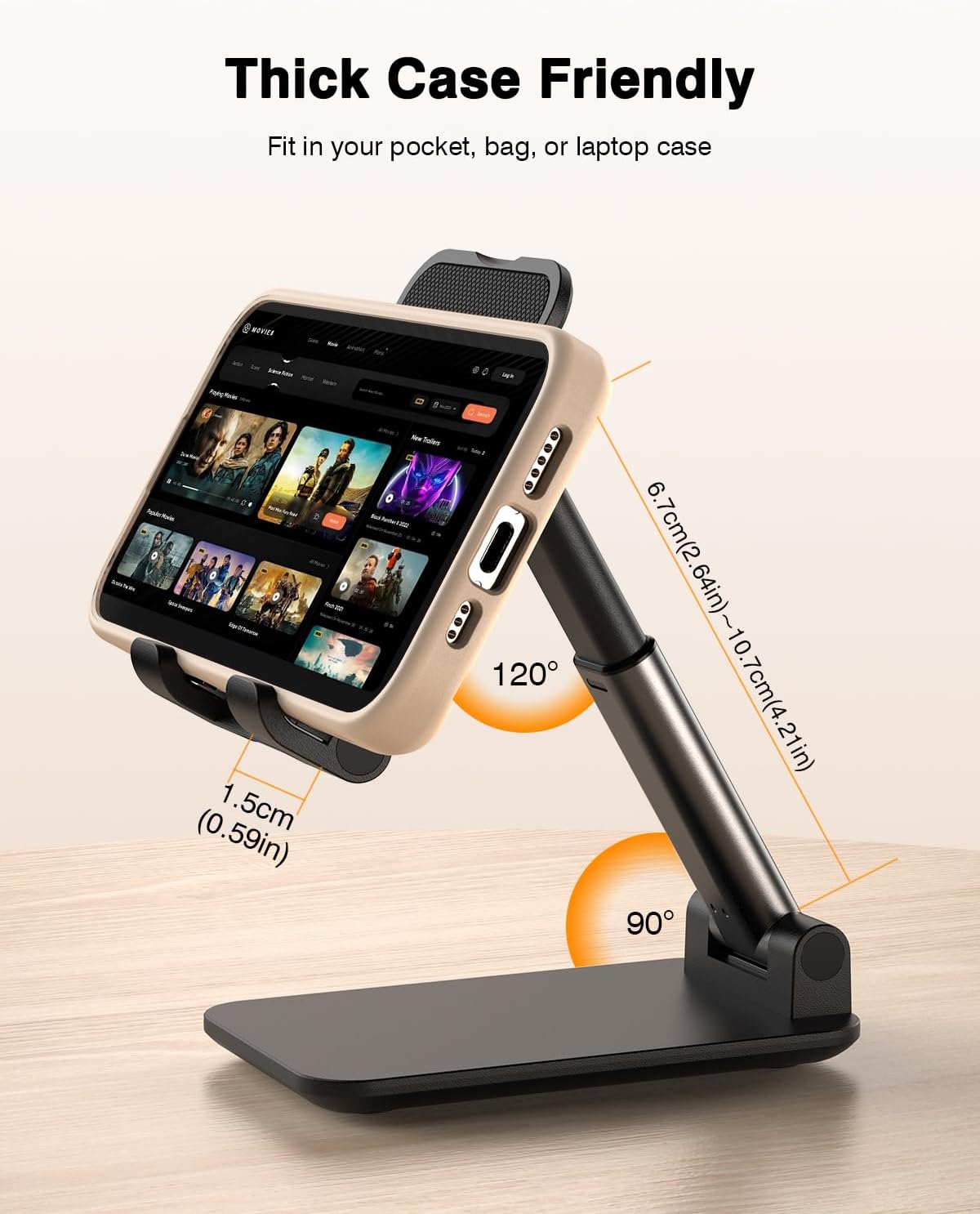 Yoozon 𝟐𝟎𝟐𝟓 𝐔𝐩𝐠𝐫𝐚𝐝𝐞𝐝 Cell Phone Stand for Desk, Adjustable Foldable Phone Holder, Portable Cellphone Stands for All Smart Phones for Switch, Office Desk Accessories