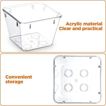 24 Pcs Clear Plastic Drawer Organizer Set, 3 x 3 x 2 Inch Stackable Storage Bins Dividers for Makeup, Office, Kitchen, Bathroom Organization