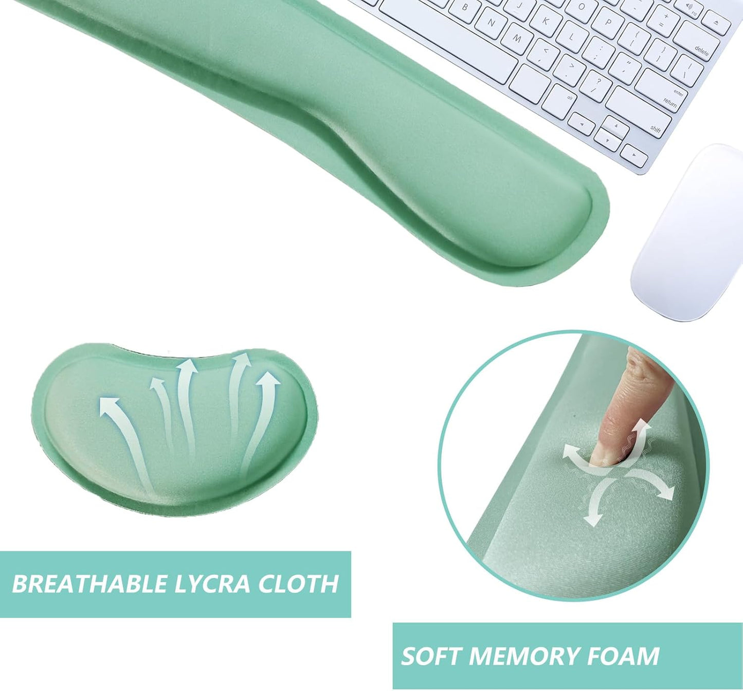 Keyboard Wrist Rest Mouse Wrist Support Set, Memory Foam Wrist Rest Pad for Computer Laptop Keyboard Mouse, Ergonomic Wrist Cushion Support for Typing Pain Relief, Gaming Home Office, Purple
