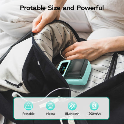Phomemo M120 Bluetooth Label Maker - Portable Thermal Barcode Printer with App, 2" Wide Labels, Wireless Sticker Printer for Small Business,Home Office,QR Codes,Address Labels - iOS/Android Compatible