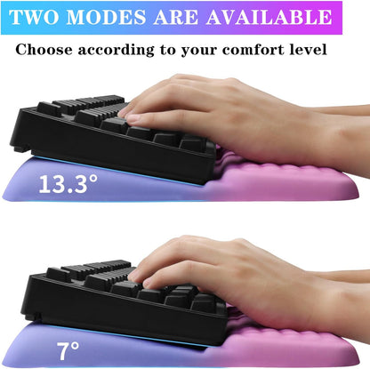 Computer Keyboard Stand with Wrist Rest, Ergonomic Tilted Keyboard Holder - Keyboard Riser with Wrist Pad - Keyboard Tray Support for Office Home - Black
