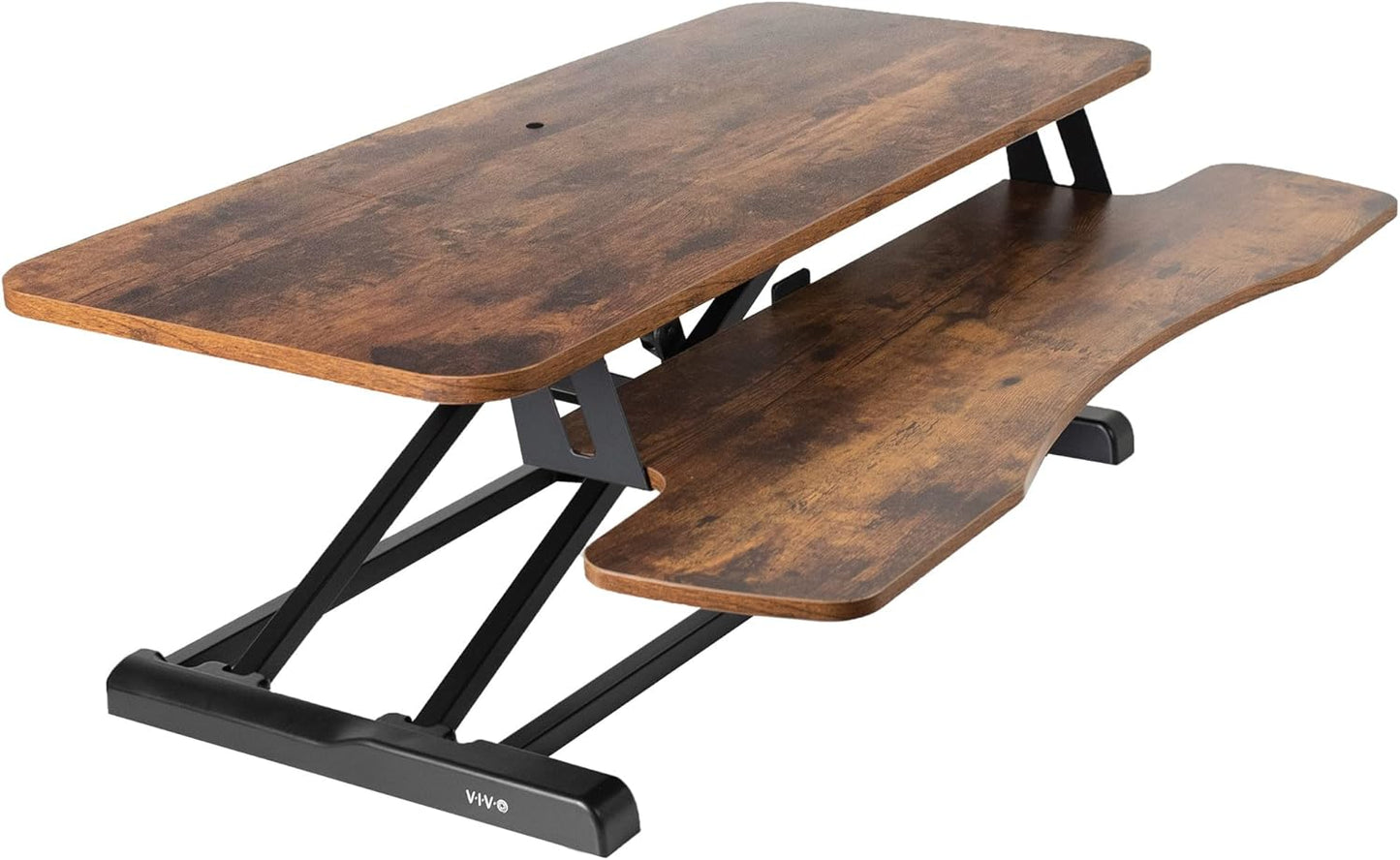 VIVO 26 inch Desk Converter, K Series, Height Adjustable Sit to Stand Riser, Dual Monitor and Laptop Workstation with Keyboard Tray, Black, DESK-V026KB