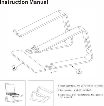 Ergonomic Aluminum Laptop Mount - Adjustable Computer Stand for MacBook Pro/Air HP Lenovo Samsung Dell - Fits 10-17.3" Laptops (Apple Green)