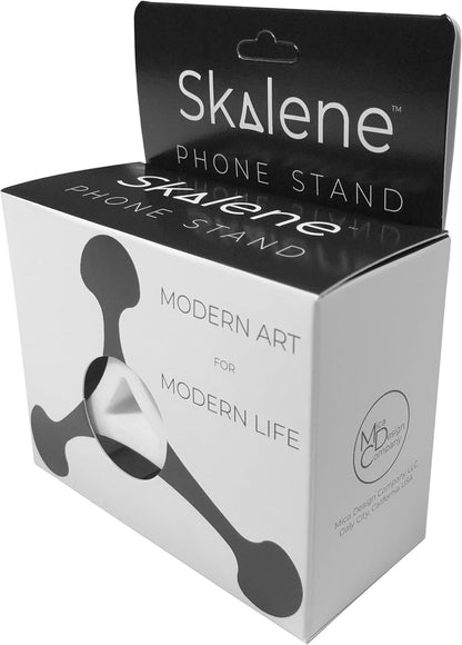 Skalene Phone Stand - 100% Silicone Rubber, Adjustable Phone Holder, Prop, Rest - Desk, Office, Home, Kitchen Accessory (Stealth Black)