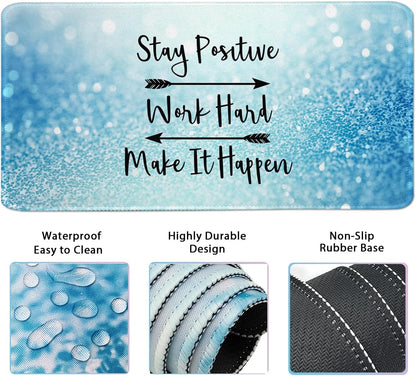 4-in-1 Large Mouse Pad, Keyboard Wrist Rest Pad & Wrist Support Mousepad Set, Extended Desk Pad Waterproof Desk Mat for Home Office Study Game