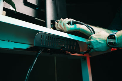 Gator Frameworks Metal Cable Management System - Mounts Under Desk for a Clutter Free Space with 1" Sapced Slots and (6) Cable Ties, (GFW-CBLMGM-MTL)