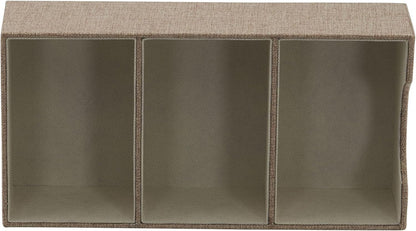 Household Essentials Grey 727-1 Deep 3 Section Drawer Organizer Box for Storage | 12 in x 6.13 in x 3.13