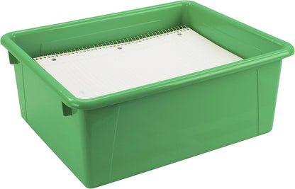 Storex Letter Size Flat Storage Tray – Organizer Bin for Classroom, Office and Home, Clear, 5-Pack (62531A05C), 10 x 13 x 3 Inches
