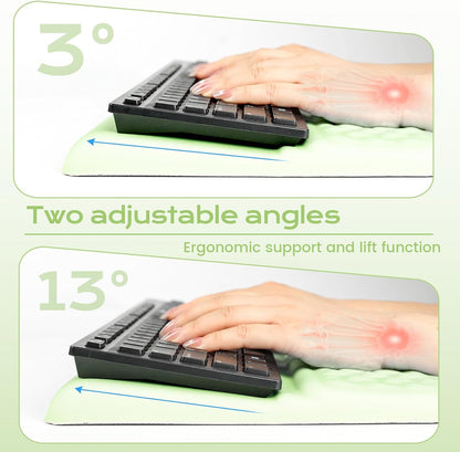 Keyboard Wrist Rest with Ergonomic Height - Computer Keyboard Stand & Soft Cushioned Pad for Wrist Pain Relief - Non-Slip Typing Support for Office, Gaming & Home (Black)