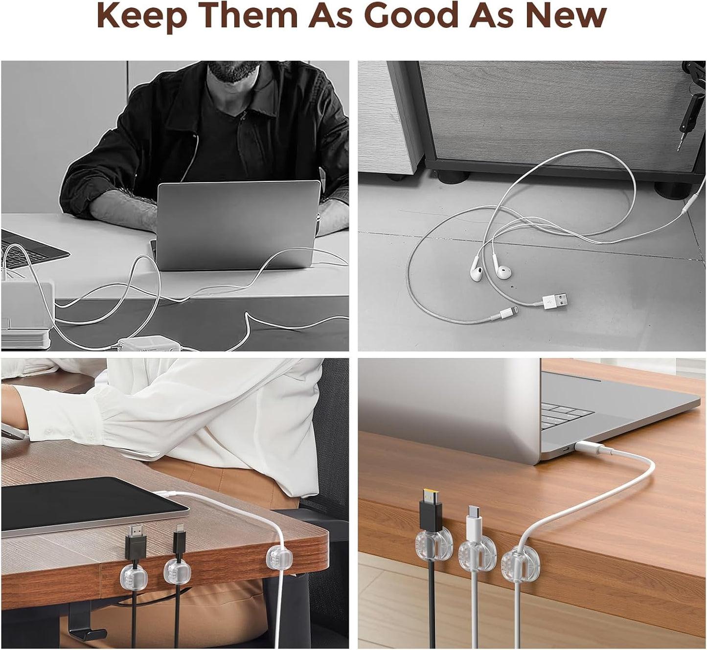 AhaStyle 6 Pack Magnetic Cable Organizer [1s Lock] Cord Holders Clips Strong Adhesive Cord Keeper [Smooth Adjustable] Hide Wire Cord Organizer for Nightstand Kitchen Car Office (Lavender)