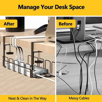 Cable Management Box,Wooden Style Large Cable Organizer Box for Office and Home,Cable Organizer Box with Proof Lock for Baby-Pets,Wood Lid（White,1 Pack