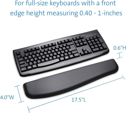 Kensington ErgoSoft Wrist Rest for Slim, Compact Keyboards, Black (K52801WW), 3.9 x 0.4 x 11.1 inches