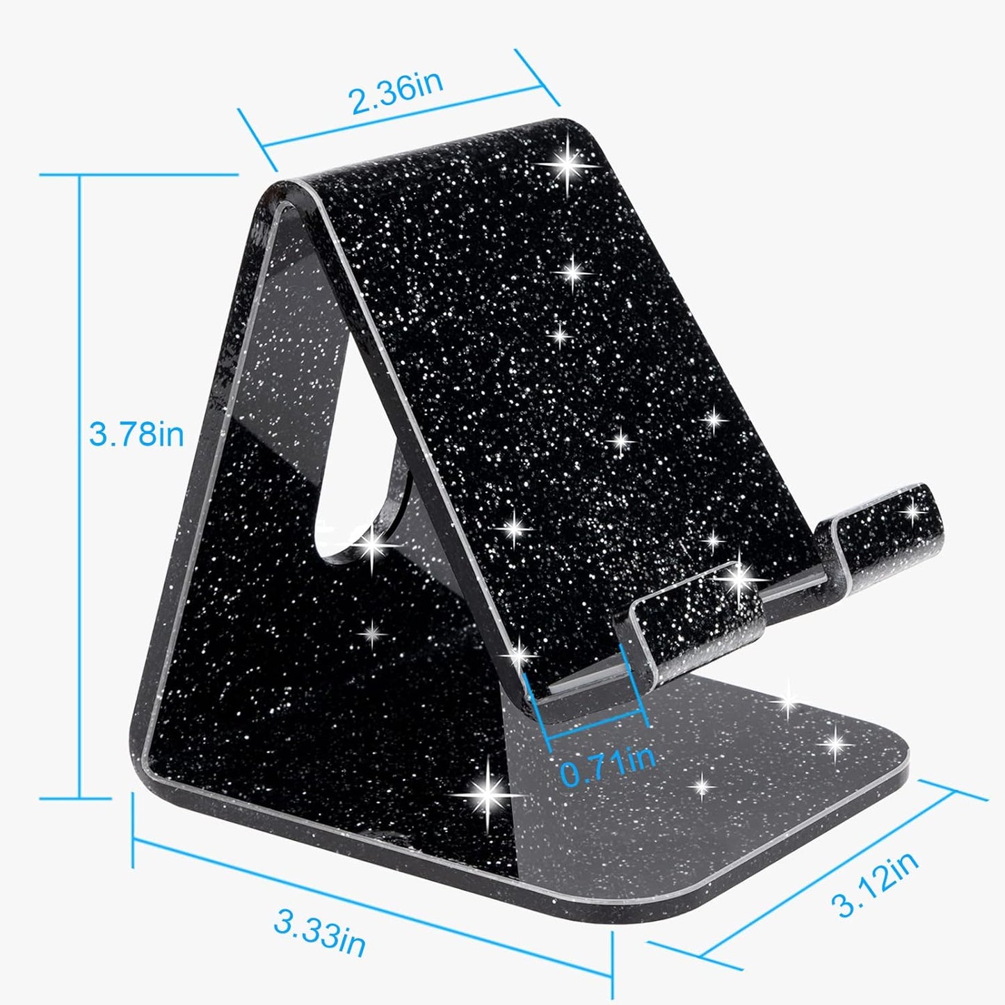 Crpich Acrylic Cell Phone Stand, Portable Clear Phone Stand for Desk, Compatible with Phone16 15 14 13 Pro Max Mini 12 11 Plus SE, Switch, Android Smartphone, Pad, Tablet, Desk Accessories