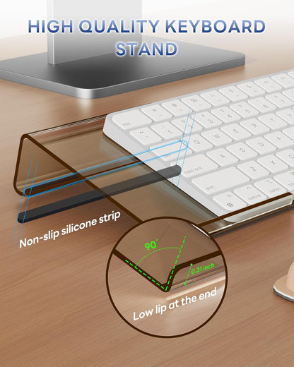 Laborio Computer Keyboard Wrist Rest Stand for Desktop, Keyboard Holder for Easy Typing with Wrist Pad for Office Desk, Home, School (Pink)