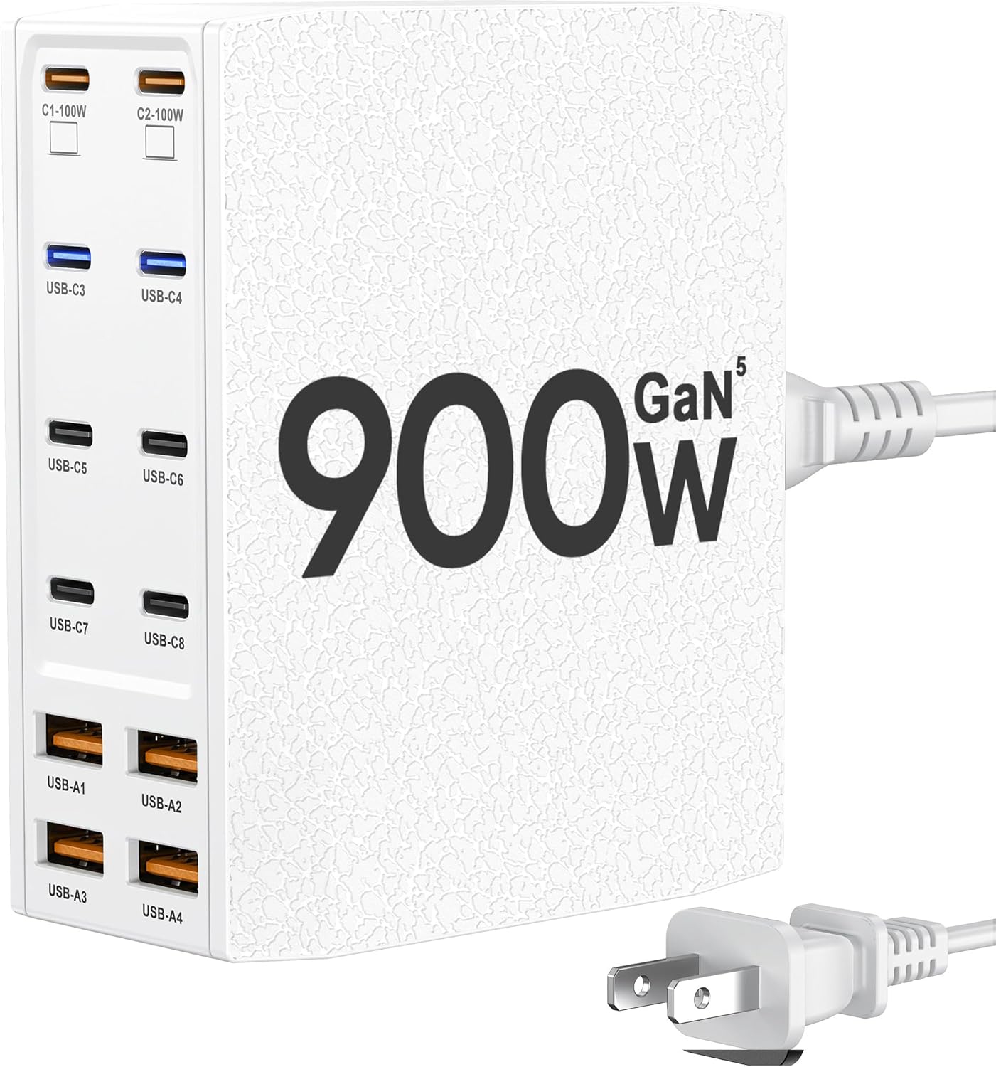 USB Charging Station (900W),12-Port USB C Charger Block with Dual 100W PD USB-C Fast Charging Station Hub for MacBook Pro/Air/All iPad Phone 17/16 15/14/13/Pro Max/Samsung Galaxy Note (Black)