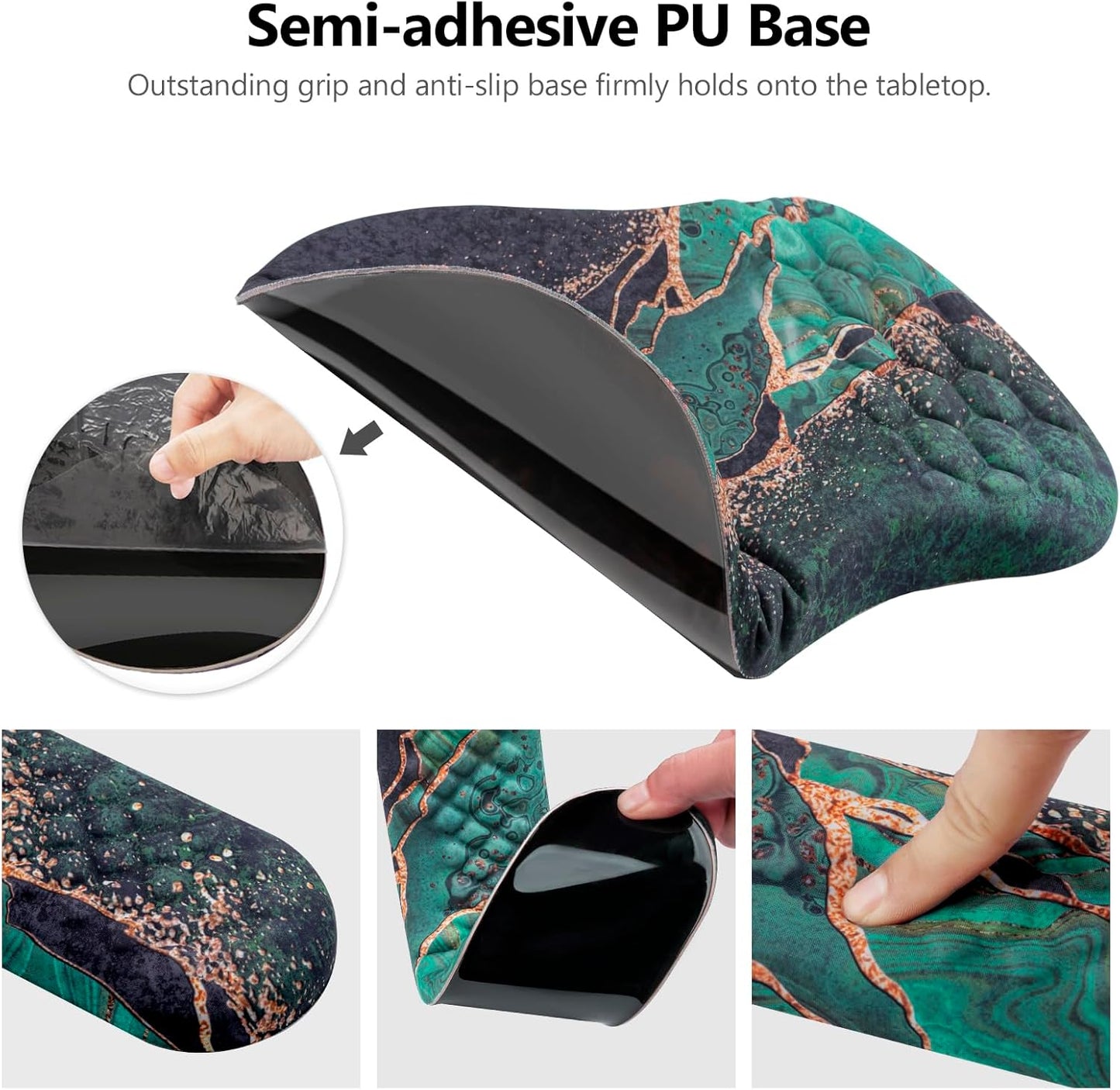 Mouse Pad Wrist Support, Laokiiy 2 in1 Keyboard Wrist Rest+ Ergonomic Mouse Pad, Non-Slip Wrist Rest for Computer Keyboard, Made Easy Typing & Relieve Wrist Pain（Banana Leaf Green）