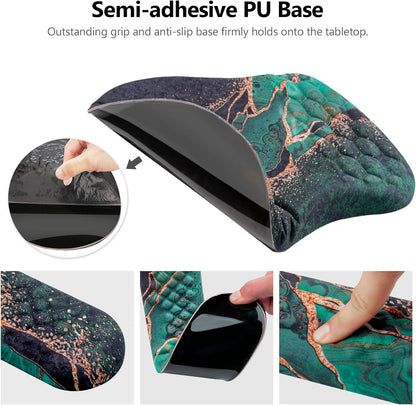 Mouse Pad Wrist Support, Laokiiy 2 in1 Keyboard Wrist Rest+ Ergonomic Mouse Pad, Non-Slip Wrist Rest for Computer Keyboard, Made Easy Typing & Relieve Wrist Pain（Banana Leaf Green）