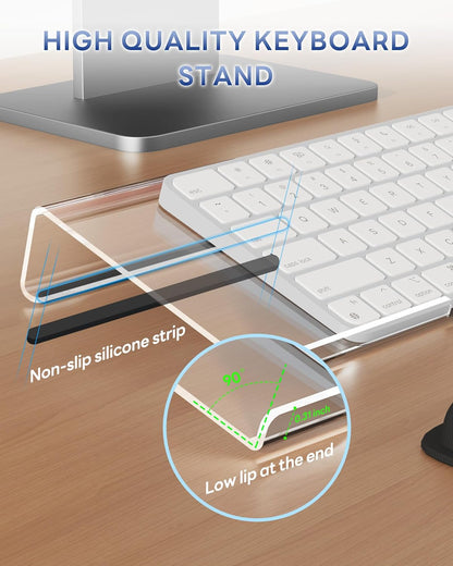 Laborio Computer Keyboard Wrist Rest Stand for Desktop, Keyboard Holder for Easy Typing with Wrist Pad for Office Desk, Home, School (Pink)