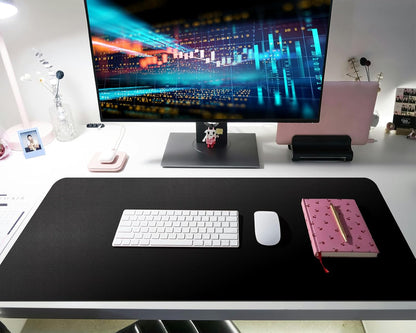 Bloss Leather Desk Pad and Keyboard Wrist Rest, Large Mouse Pad + Keyboard Pad+Mouse Wrist Support, Non-Slip Desk Mat Protector for Office, Home(31.5×15.7 Inches,Beige)