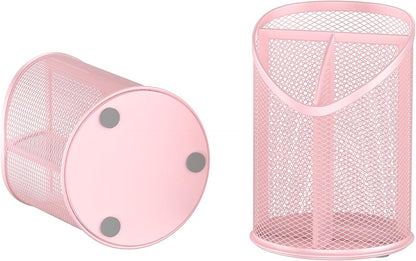 Delifox 2 Pack Pen Holder Mesh Round Pencil (White)