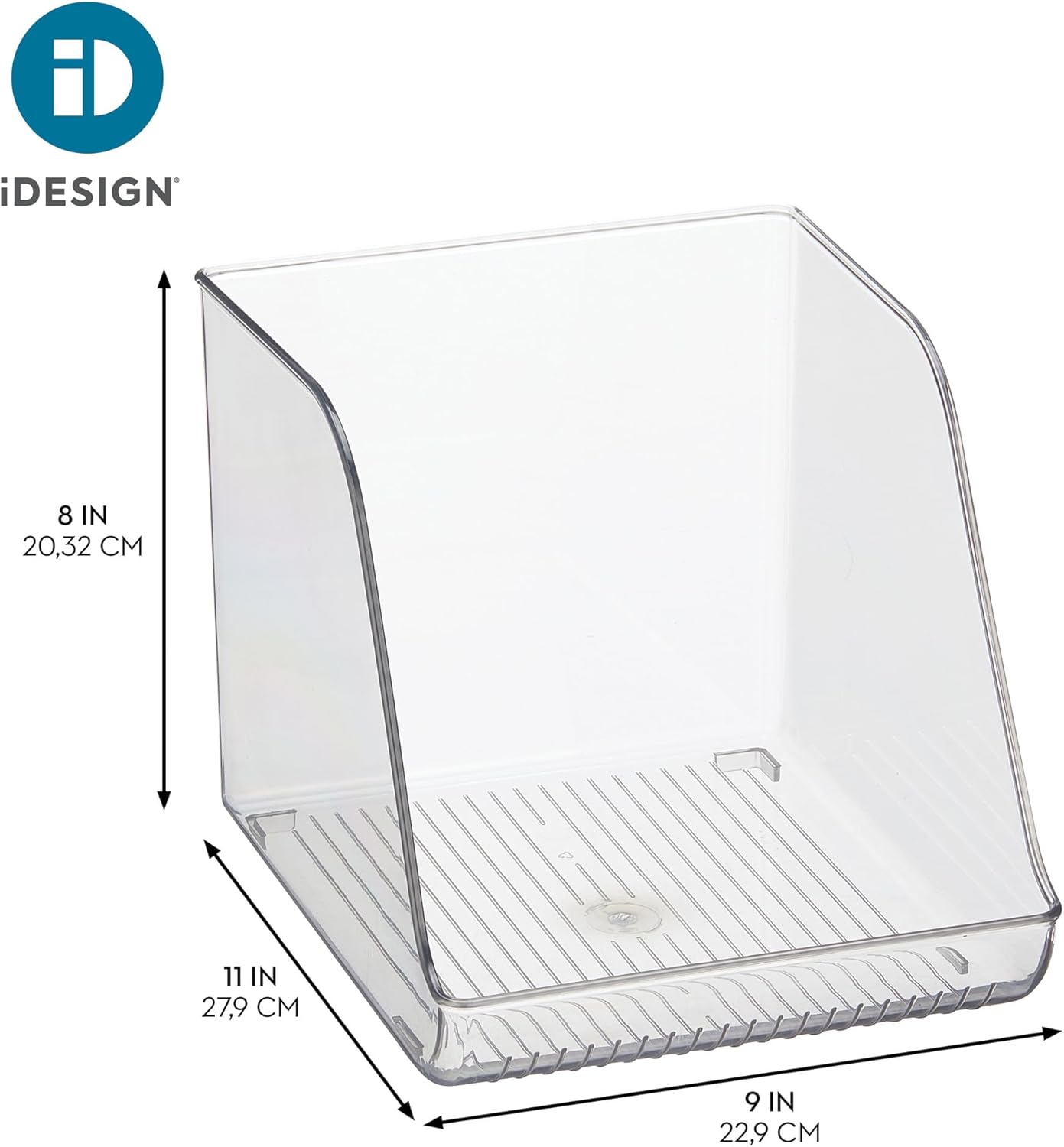 iDesign Plastic Water Bottle Organizer for Fridge, Bottle Holder for Kitchen and Pantry, Clear, 2-Pack