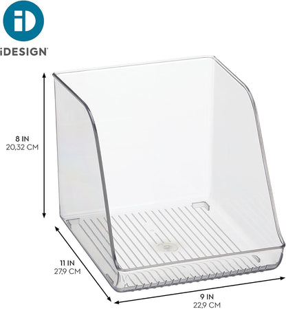 iDesign Plastic Water Bottle Organizer for Fridge, Bottle Holder for Kitchen and Pantry, Clear, 2-Pack