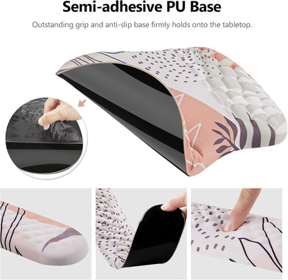 Mouse Pad Wrist Support, Laokiiy 2 in1 Keyboard Wrist Rest+ Ergonomic Mouse Pad, Non-Slip Wrist Rest for Computer Keyboard, Made Easy Typing & Relieve Wrist Pain（Banana Leaf Green）