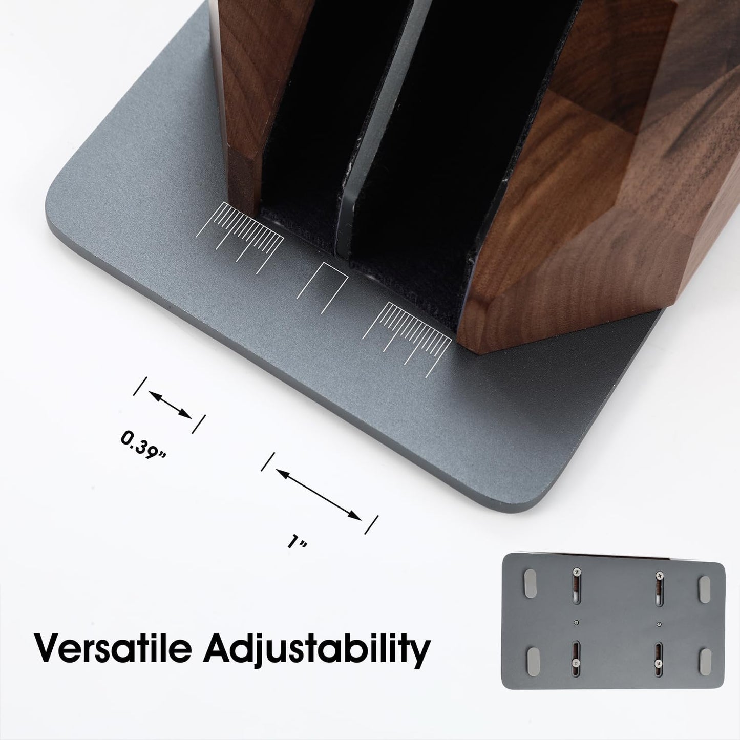 Walnut Wood Vertical Laptop Stand, Dual Slot Wooden Laptop Holder Vertical for Desk, Width Adjustable Dock Compatible with MacBook Pro and Universal Gaming Laptops