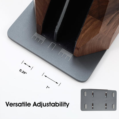 Walnut Wood Vertical Laptop Stand, Dual Slot Wooden Laptop Holder Vertical for Desk, Width Adjustable Dock Compatible with MacBook Pro and Universal Gaming Laptops