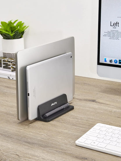 JARLINK Vertical Laptop Stand, Aluminum Laptop Holder Desktop Stand with Adjustable Dock Size (up to 17.3 inches) Compatible with All MacBook/Surface/Dell/Gaming Laptops (Silver)