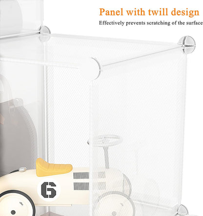 AWTATOS Cube Storage Organizer, 16 Cube Closet Organizer, Stackable Storage Cube Shelves, DIY Portable Closet Clothes Organizer Shelving for Bedroom, Closet, Wardrobe, Bathroom, White