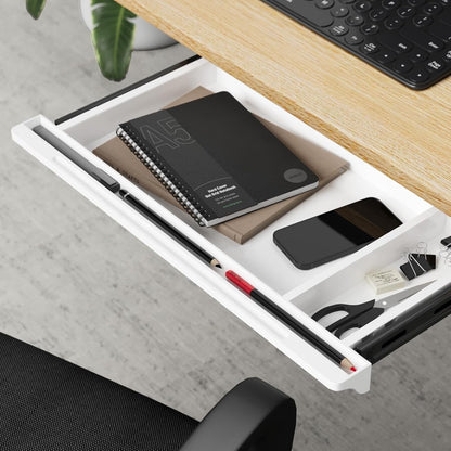 Under Desk Mounted Sliding Drawer to pull out, Attachable Desk Pencil Drawer Ball-Bearing Slides