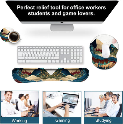 ArtSo Upgraded Wrist Rest Support for Mouse Pad & Keyboard, Ergonomic Gel Mousepad Non-Slip Rubber Base Home,Office Pain Relief, Easy Typing Cushion Neoprene, Soft Memory Foam, Purple Heart Butterfly