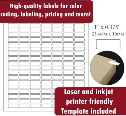 White Rectangular Labels + Bonus Color Labels - Value Pack - 1138 Pack