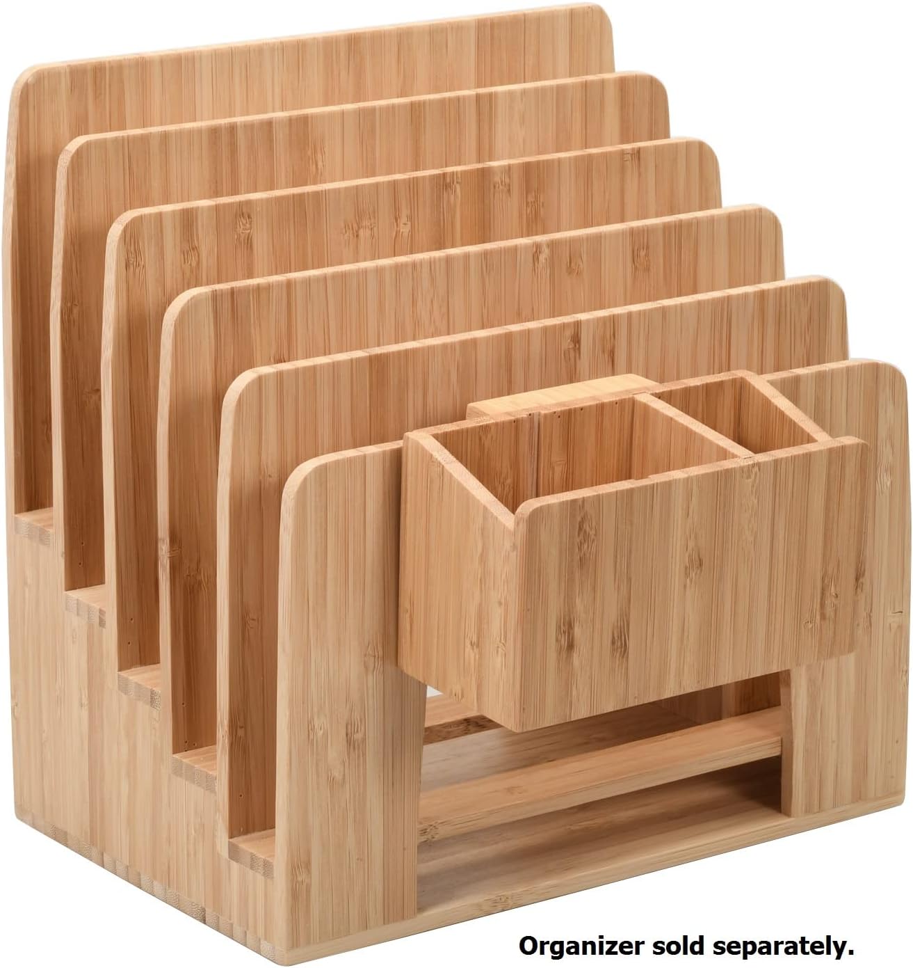 MobileVision Bamboo Charging Station & Multi Device Organizer Slim Version for Smartphones, Tablets, and Laptops