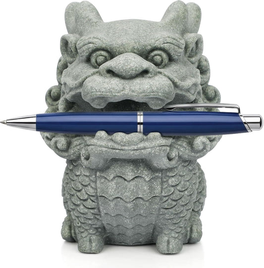 Dragon Pen Holder for Desk, Pen Holder Figure, Chinese Feng Shui Desk Organizer, Animal Figure for Office/Study Display Decoration