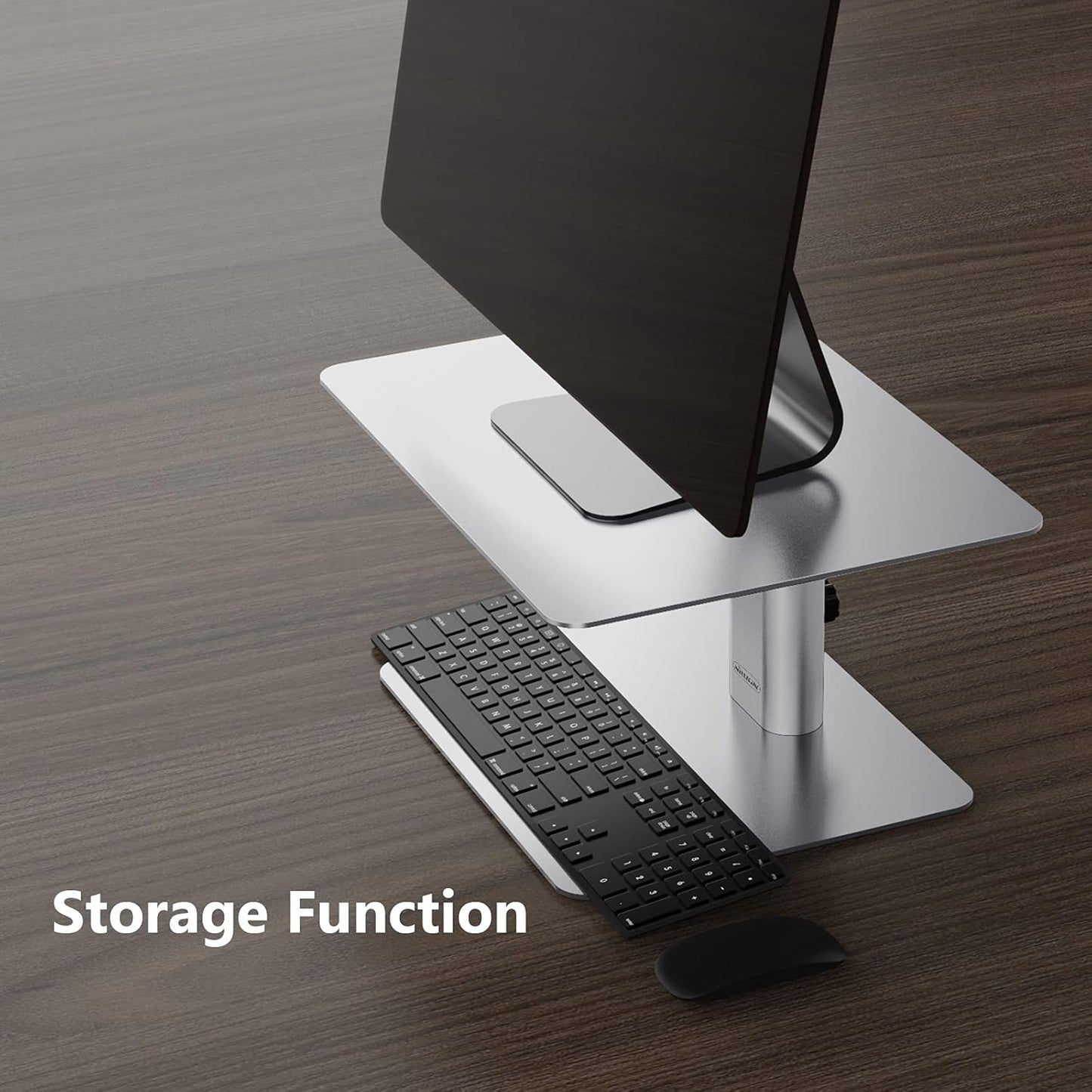 Nillkin Monitor Stand for Desk, Adjustable Height Computer Monitor Stand, Ergonomic Aluminum Computer Stand for Desktop Monitor, iMac, Studio Display XDR, Dell, HP, Lenovo, Other Screen Display, Black