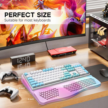 JIKIOU Keyboard Stand with Wrist Rest, Computer Keyboard Stand Pad with Non-Slip Base, Comfy Ergonomic Keyboard Riser Holder for Gaming Office Home 17.13x9.5 in Black
