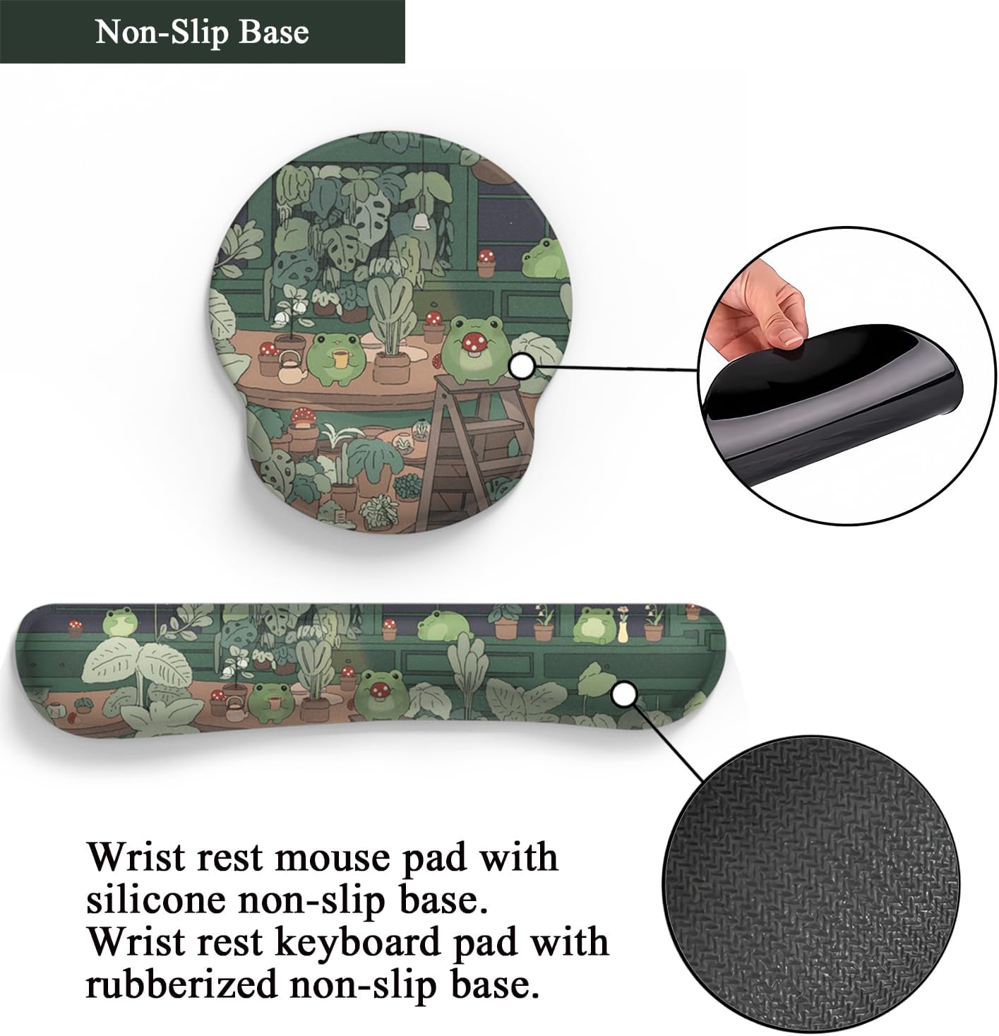 Ghost Book Mousepad with Wrist Rest Halloween Computer Keyboard Mouse Pad Black Cute, Mouse Pad with Wrist Rest for Computer Keyboard, 2 In1 Mousepad with Wrist Support Easy Typing&Relieve Wrist Pai
